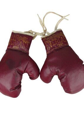 Vintage Everlast Popeye Children's Boxing Gloves 1150 Maroon Gold White Laces
